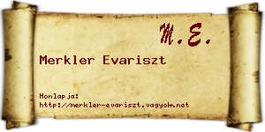 Merkler Evariszt névjegykártya